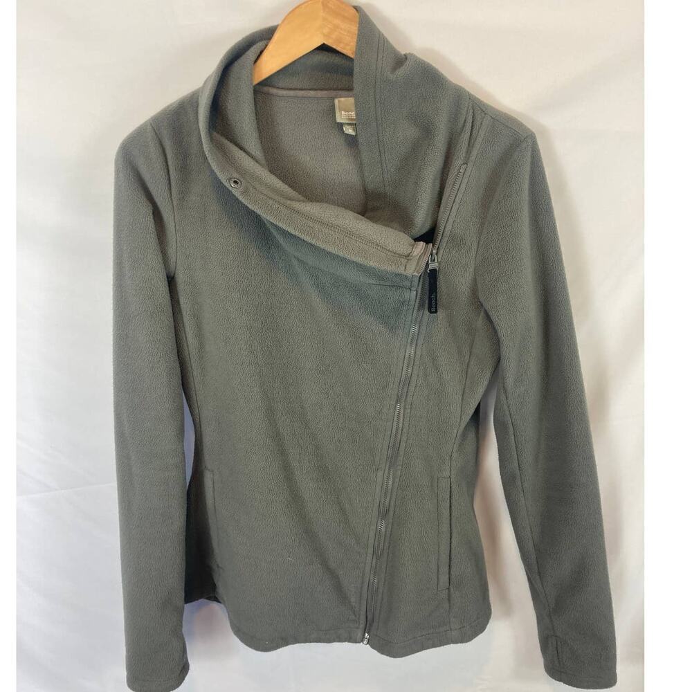 Bench Asymmetrical Zip Fleece Sweater Grey Size Medium